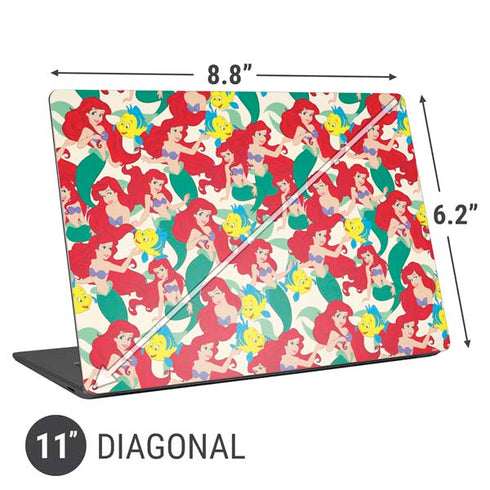 Disney The Little Mermaid Ariel and Flounder Pattern Universal Laptop 11in (8.8 x 6.2in) Skin